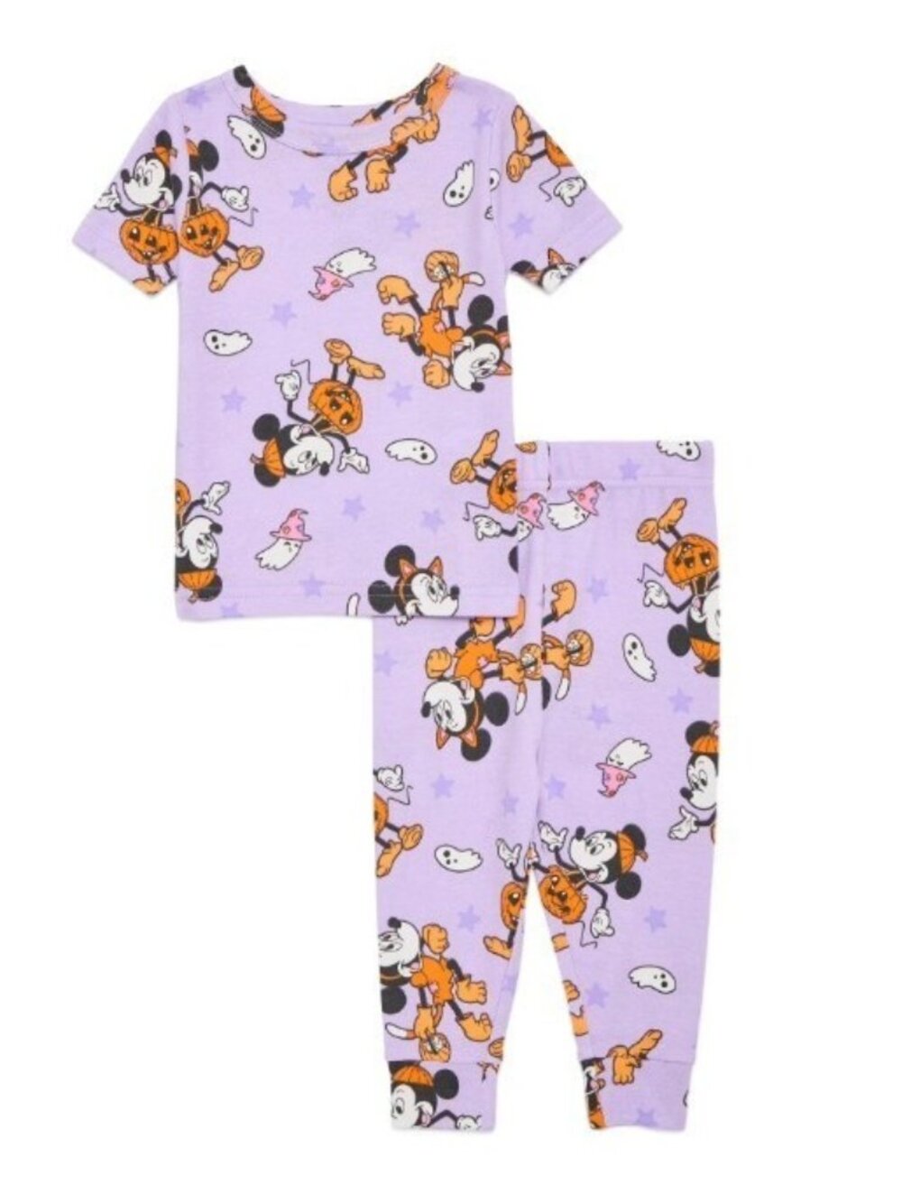 Mickey Minnie Mouse Toddler Halloween Short Sleeve Shirt Pant Pajama Set Sz 12M